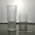 Tree pattern embossed transparent glass vase for flowers